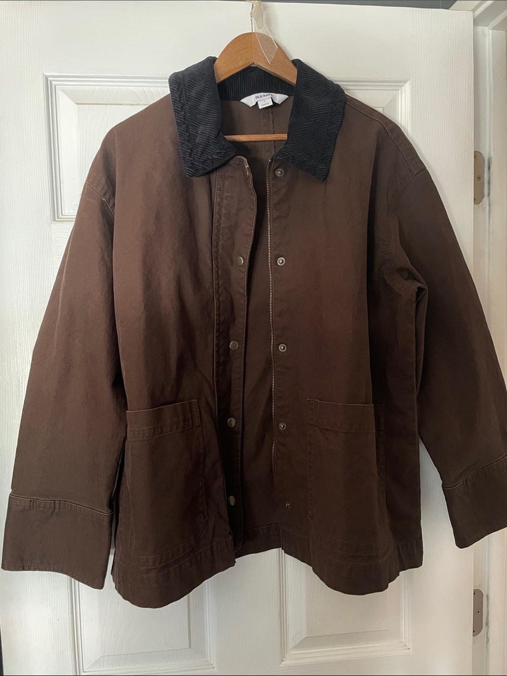 Women’s Old Navy Barn Jacket Brown with Black corduroy collar
